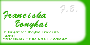 franciska bonyhai business card
